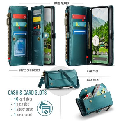 For Google Pixel 9 Pro XL CaseMe C36 Card Slots Zipper Wallet RFID Anti-theft Leather Phone Case(Green) - Google Cases by CaseMe | Online Shopping UK | buy2fix