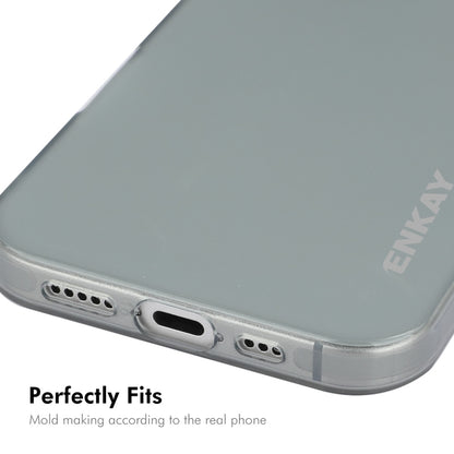 For iPhone 16 ENKAY Hat-Prince Translucent Matte TPU Phone Case + 9H Big Arc Edge Film(White) - iPhone 16 Cases by ENKAY | Online Shopping UK | buy2fix