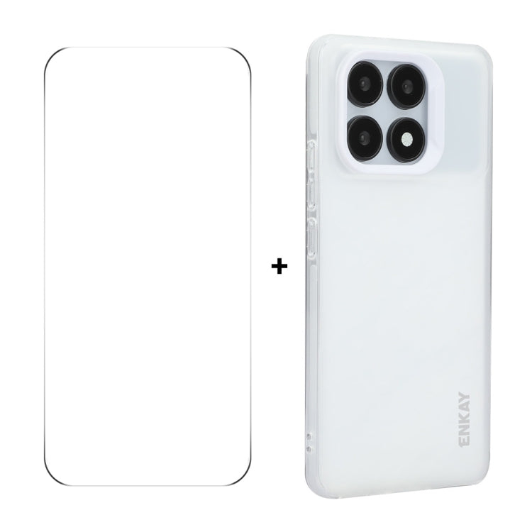 For Redmi K70 Ultra ENKAY Hat-Prince Translucent Matte TPU Soft Phone Case + 9H Big Arc Edge Film(White) - Xiaomi Cases by ENKAY | Online Shopping UK | buy2fix