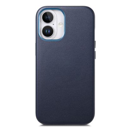 For iPhone 16 Electroplated Metal Button Shockproof Phone Case(Dark Blue) - iPhone 16 Cases by buy2fix | Online Shopping UK | buy2fix