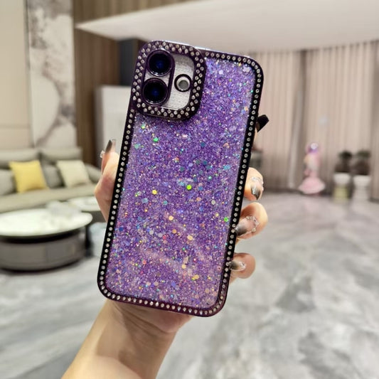 For iPhone 16 Plus Diamond Glitter Sequins TPU Phone Case(Purple) - iPhone 16 Plus Cases by buy2fix | Online Shopping UK | buy2fix