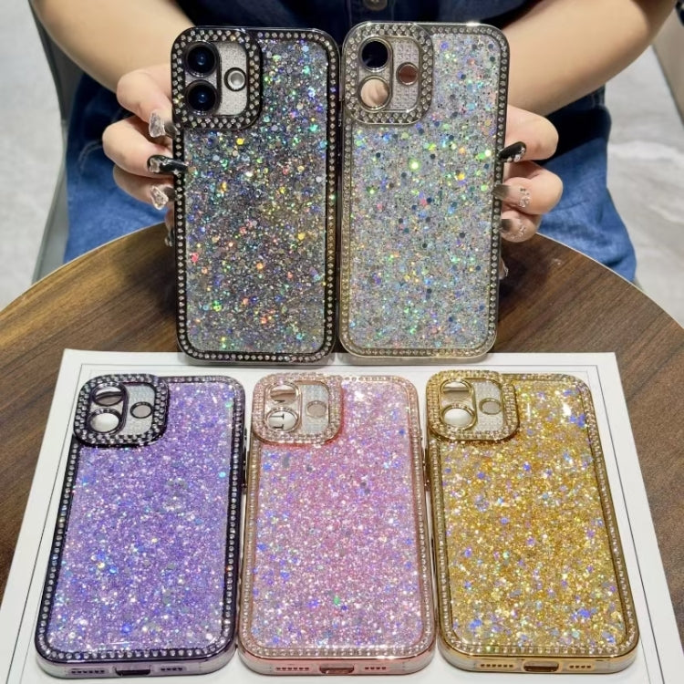 For iPhone 16 Diamond Glitter Sequins TPU Phone Case(Silver) - iPhone 16 Cases by buy2fix | Online Shopping UK | buy2fix