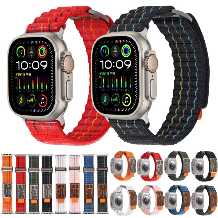 For Apple Watch Ultra 49mm Two Sections Nylon Hook and Loop Fastener Watch Band(Charcoal Gray) - Watch Bands by buy2fix | Online Shopping UK | buy2fix