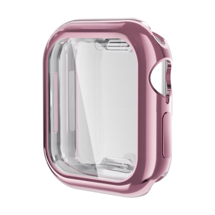 For Apple Watch Series 10 46mm ENKAY Hat-Prince Electroplated Soft TPU Case with Screen Film(Pink) - Watch Cases by ENKAY | Online Shopping UK | buy2fix