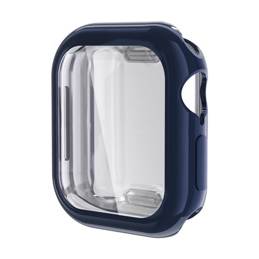 For Apple Watch Series 10 46mm ENKAY Hat-Prince Electroplated Soft TPU Case with Screen Film(Dark Blue) - Watch Cases by ENKAY | Online Shopping UK | buy2fix