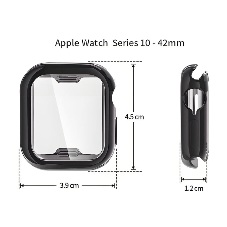 For Apple Watch Series 10 46mm ENKAY Hat-Prince Electroplated Soft TPU Case with Screen Film(Rose Gold) - Watch Cases by ENKAY | Online Shopping UK | buy2fix