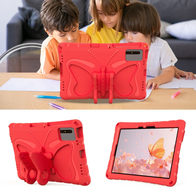 For Lenovo Tab M11 / Xiaoxin Pad 11 2024 Butterfly Bracket EVA Shockproof Tablet Case(Red) - Lenovo by buy2fix | Online Shopping UK | buy2fix