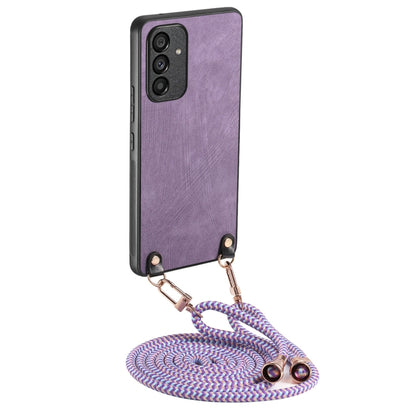 For Samsung Galaxy S25+ 5G Vintage Leather PC Back Cover Phone Case with Crossbody Strap(Purple) - Galaxy S25+ 5G Cases by buy2fix | Online Shopping UK | buy2fix