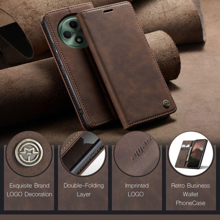 For OPPO Reno12 F /12 FS 5G CaseMe 013 Multifunctional Horizontal Flip Leather Phone Case(Coffee) - Reno12 F Cases by CaseMe | Online Shopping UK | buy2fix