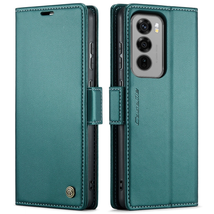 For OPPO Reno12 5G Global CaseMe 023 Butterfly Buckle Litchi Texture RFID Anti-theft Leather Phone Case(Green) - Reno12 Cases by CaseMe | Online Shopping UK | buy2fix