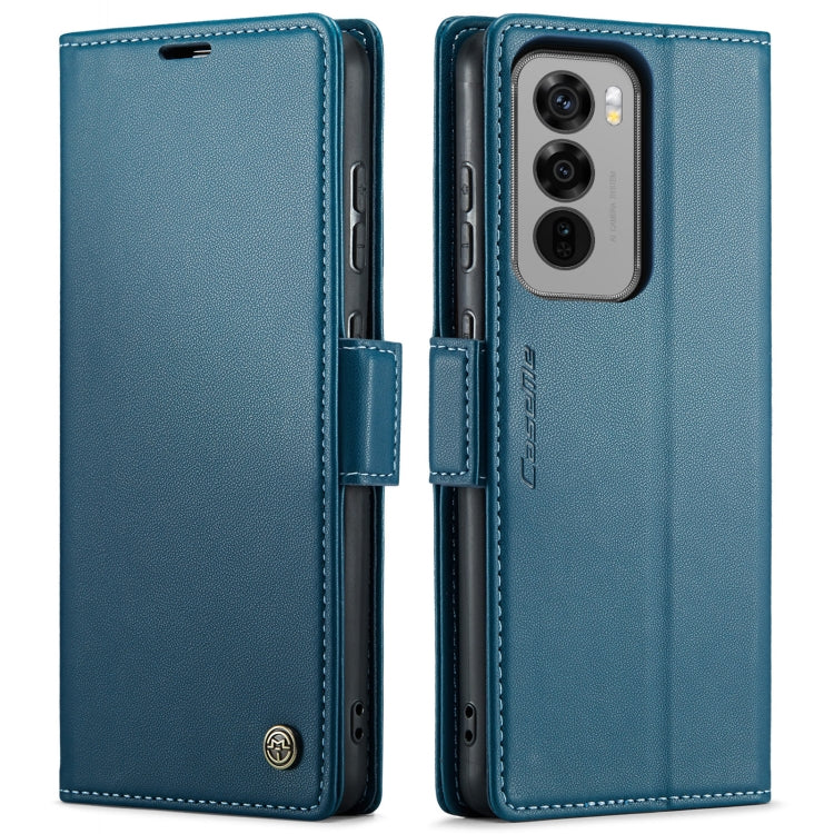 For OPPO Reno12 5G Global CaseMe 023 Butterfly Buckle Litchi Texture RFID Anti-theft Leather Phone Case(Blue) - Reno12 Cases by CaseMe | Online Shopping UK | buy2fix