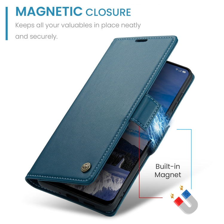 For OPPO Reno12 5G Global CaseMe 023 Butterfly Buckle Litchi Texture RFID Anti-theft Leather Phone Case(Blue) - Reno12 Cases by CaseMe | Online Shopping UK | buy2fix