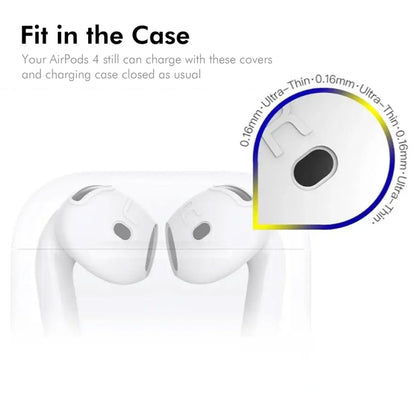 For Apple AirPods 4 2024 ENKAY Hat-Prince Thickened Silicone Case with Hook and Anti-lost Silicone Earbuds(Light Grey) - For AirPods 4 by ENKAY | Online Shopping UK | buy2fix