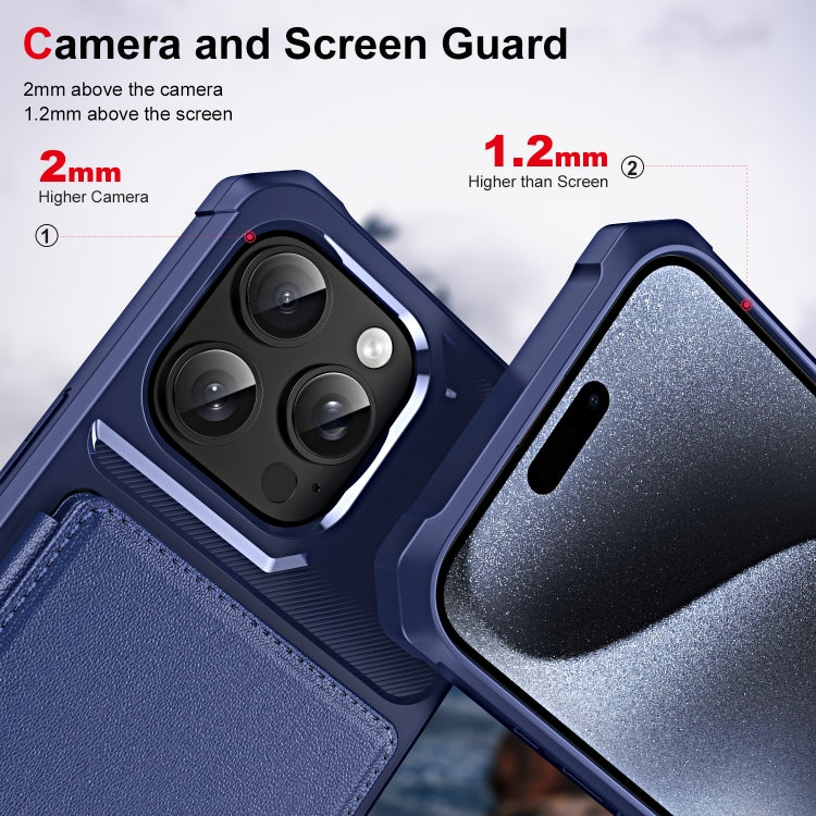 For iPhone 16 Pro Max ENKAY Hat-Prince Card Slot Wallet TPU Back Leather Phone Case with Lens Film(Black) - iPhone 16 Pro Max Cases by ENKAY | Online Shopping UK | buy2fix