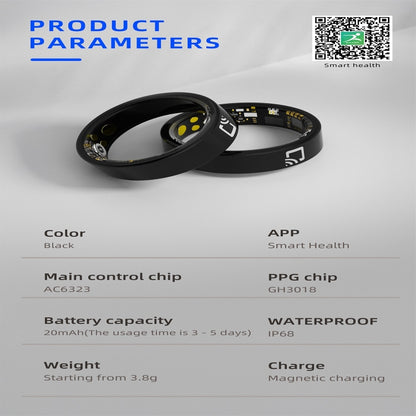 R20 SIZE 10 Smart Ring, Support Heart Rate / Blood Oxygen / Sleep Monitoring / Multiple Sports Modes(Black) - Smart Rings / Smart Telephones by buy2fix | Online Shopping UK | buy2fix