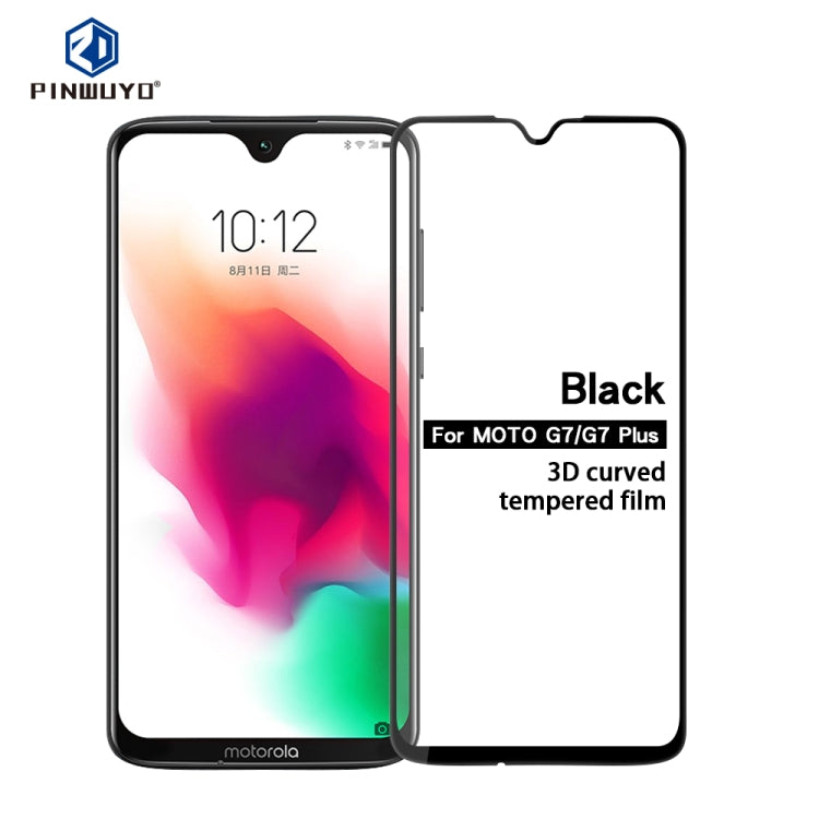 PINWUYO 9H 3D Curved Tempered Glass Film for MOTO G7/G7plus （black） - Motorola Tempered Glass by PINWUYO | Online Shopping UK | buy2fix