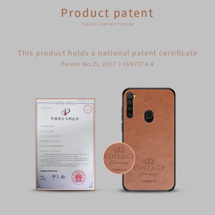 For Xiaomi RedMi Note 8 PINWUYO Pin Rui Series Classical Leather, PC + TPU + PU Leather Waterproof And Anti-fall All-inclusive Protective Shell(Brown) - Xiaomi Cases by PINWUYO | Online Shopping UK | buy2fix