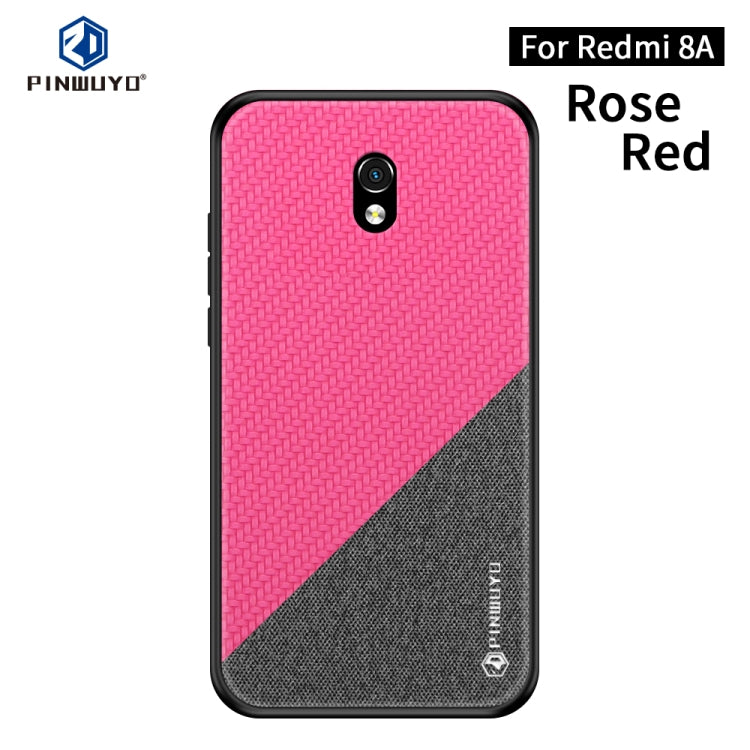 For Xiaomi RedMi 8A PINWUYO Rong Series  Shockproof PC + TPU+ Chemical Fiber Cloth Protective Cover(Red) - Xiaomi Cases by PINWUYO | Online Shopping UK | buy2fix