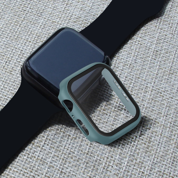 ENKAY Hat-prince Full Coverage PC Case + Tempered Glass Protector for Apple Watch Series 5 / 4 40mm(Green) - Watch Cases by ENKAY | Online Shopping UK | buy2fix