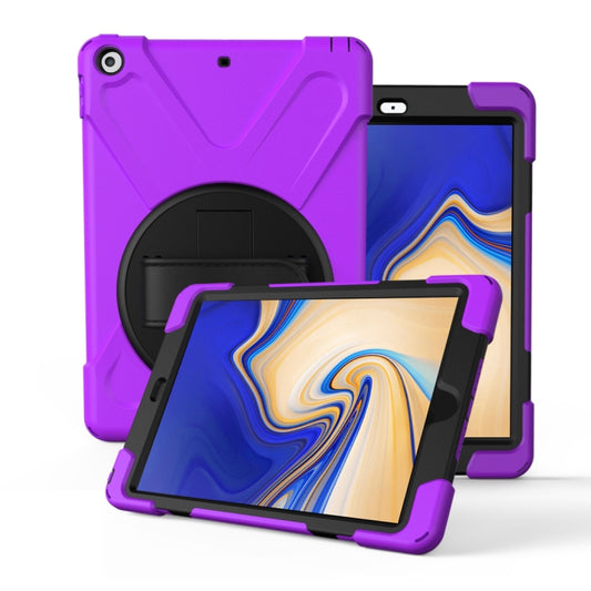 For Galaxy Tab S4 10.5 T830/T835 360 Degree Rotation PC + Silicone Protective Case with Holder & Hand-strap(Purple) - Other Galaxy Tab PC by buy2fix | Online Shopping UK | buy2fix