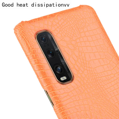 For Oppo Find X2 Pro Shockproof Crocodile Texture PC + PU Case(Orange) - OPPO Cases by buy2fix | Online Shopping UK | buy2fix