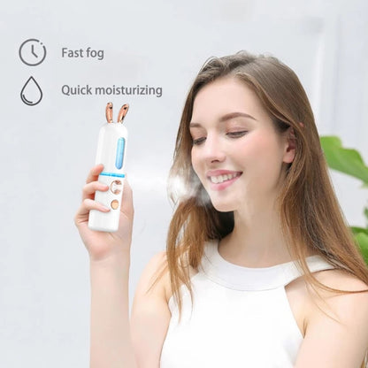 Facial Steamer Nano Spray Water Replenishing Instrument Portable Cold Spray Machine Charging Beauty Instrument Automatic Alcohol Sprayer, Style:Cute Rabbit(White) - Beauty Instrument by buy2fix | Online Shopping UK | buy2fix