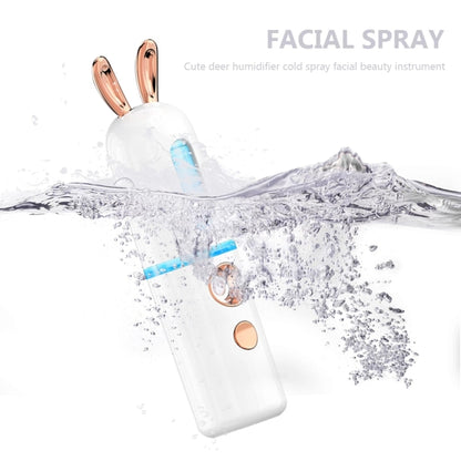 Facial Steamer Nano Spray Water Replenishing Instrument Portable Cold Spray Machine Charging Beauty Instrument Automatic Alcohol Sprayer, Style:Cute Rabbit(White) - Beauty Instrument by buy2fix | Online Shopping UK | buy2fix