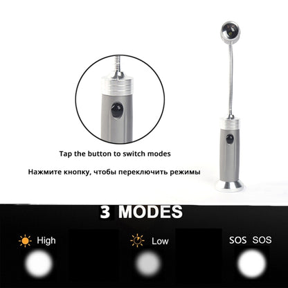 Multi-functional with Magnet Charging Rotary Zoom Turn Work Light Glare Flashlight, T6 Charging Section US Plug(Silver) - LED Flashlight by buy2fix | Online Shopping UK | buy2fix