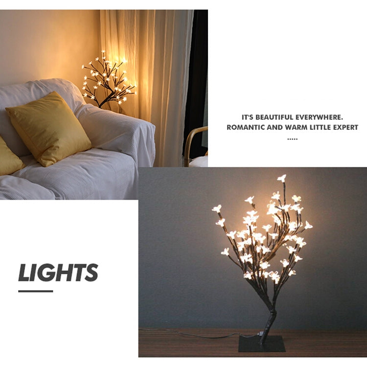 48 Lights Cherry Tree Lamp Table Lamp Room Layout Decoration Creative Bedside Night Light Gift, Style:Bauhinia Black Tree - Holiday Lights by buy2fix | Online Shopping UK | buy2fix