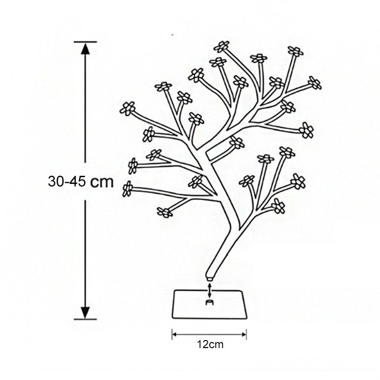 48 Lights Cherry Tree Lamp Table Lamp Room Layout Decoration Creative Bedside Night Light Gift, Style:Bauhinia Black Tree - Holiday Lights by buy2fix | Online Shopping UK | buy2fix