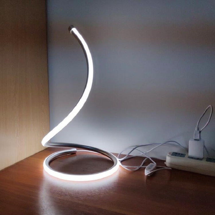 LED Spiral Table Lamp Home Living Room Bedroom Decoration Lighting Bedside Light, Specifications:UK Plug(White) - Bedside Light by buy2fix | Online Shopping UK | buy2fix