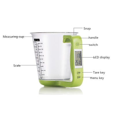 1000g / 1g Kitchen Electronic Scales Electronic Measuring Cup Baking DIY Measuring Tool(Red) - Kitchen Scales by buy2fix | Online Shopping UK | buy2fix