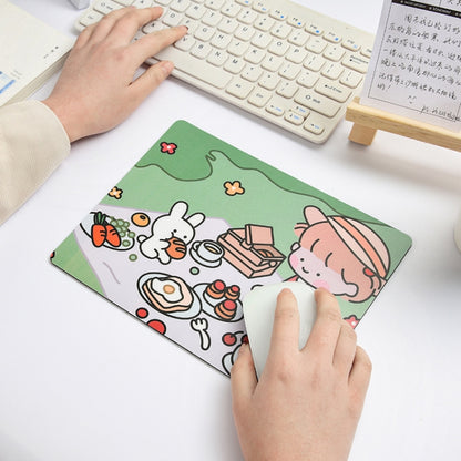 5 PCS Creative Cute Cartoon Rabbit Girl Mouse Pad Laptop Student Mouse Pad(Hide and seek) - Mouse Pads by buy2fix | Online Shopping UK | buy2fix