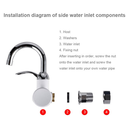 220V Kitchen Tankless Water Heater Instant Electric Faucet Electric Heater Tap with Temperature Display(Water from side) - Shower Head by buy2fix | Online Shopping UK | buy2fix