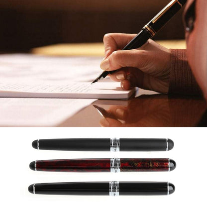 X750 Stationery Stainless Steel Fountain Pen Medium Nib Ink Pens School Oiifice Gift, Nib Size:0.5mm(Black Pattern) - Fountain Pens by buy2fix | Online Shopping UK | buy2fix