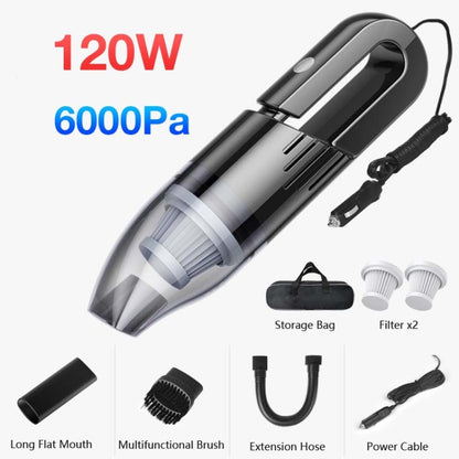 120W Car Vacuum Cleaner Car Small Mini Internal Vacuum Cleaner, Specification:Wired, Style:With 2 PCS Filter Element+Storage Bag - Vacuum Cleaner by buy2fix | Online Shopping UK | buy2fix
