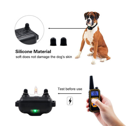 Bark Stopper Dog Training Device Dog Collar with Electric Shock Vibration Warning(UK Plug) - Training Aids by buy2fix | Online Shopping UK | buy2fix