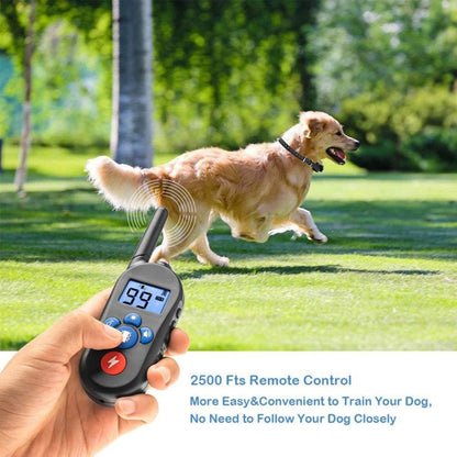 800m Remote Control Electric Shock Bark Stopper Vibration Warning Pet Supplies Electronic Waterproof Collar Dog Training Device, Style:556-2(UK Plug) - Training Aids by buy2fix | Online Shopping UK | buy2fix