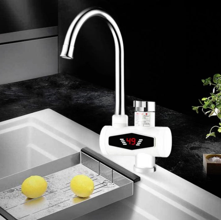 Dynamic Digital Display Instant Heating Electric Hot Water Faucet Kitchen&Domestic Hot&Cold Water Heater EU Plug, Style:Universal Tube - Faucets & Accessories by buy2fix | Online Shopping UK | buy2fix