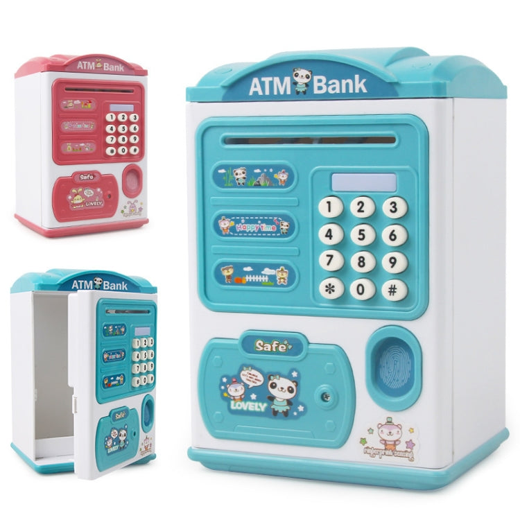 Simulation Password Fingerprint Sensor Unlocking Money Box Automatic Roll Money Safe ATM Piggy Bank(Blue) - Piggy Banks by buy2fix | Online Shopping UK | buy2fix