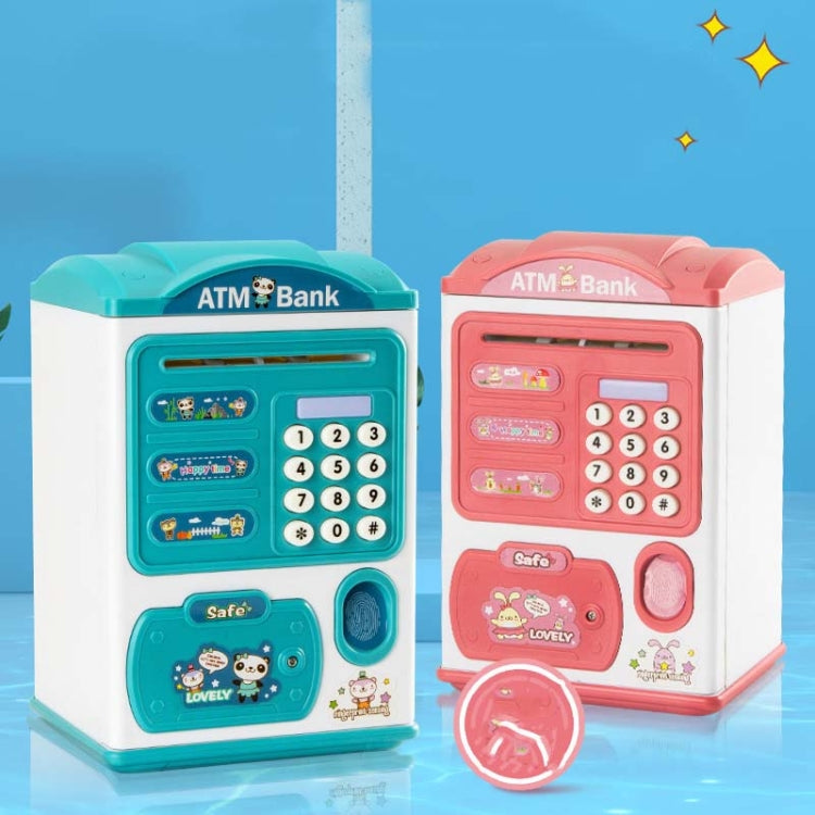 Simulation Password Fingerprint Sensor Unlocking Money Box Automatic Roll Money Safe ATM Piggy Bank(Blue) - Piggy Banks by buy2fix | Online Shopping UK | buy2fix