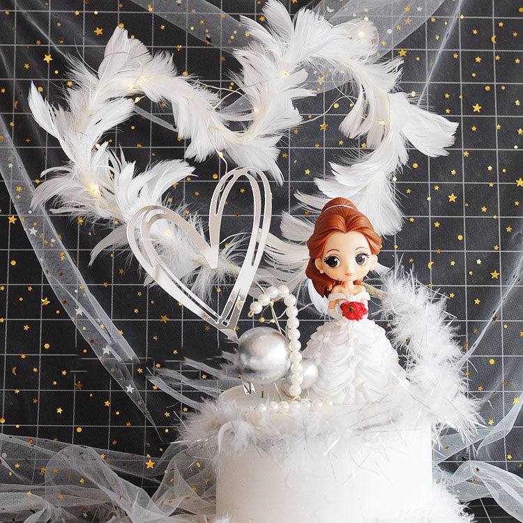 Variety Of Feather Cake Dessert Decoration White - Holiday Decorations by buy2fix | Online Shopping UK | buy2fix