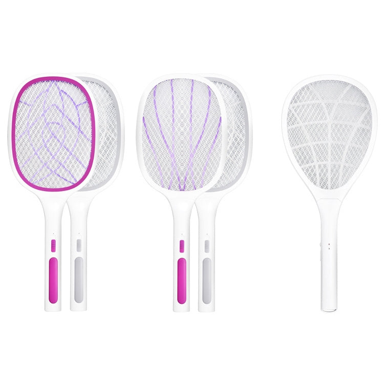 Electrical Mosquito Swatter Mosquito Killer Two-In-One USB Rechargeable Household Electrical Mosquito Swatter, Colour: LEDx10 Gray (Base Charging) - Fly Swatter by buy2fix | Online Shopping UK | buy2fix