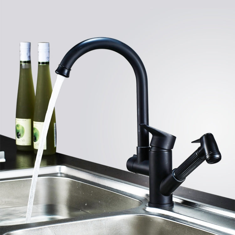 Kitchen Pull-Out Double Faucet Water Table Hot And Cold Water Faucet, Specification: Wheel Bending Pull - Faucets & Accessories by buy2fix | Online Shopping UK | buy2fix