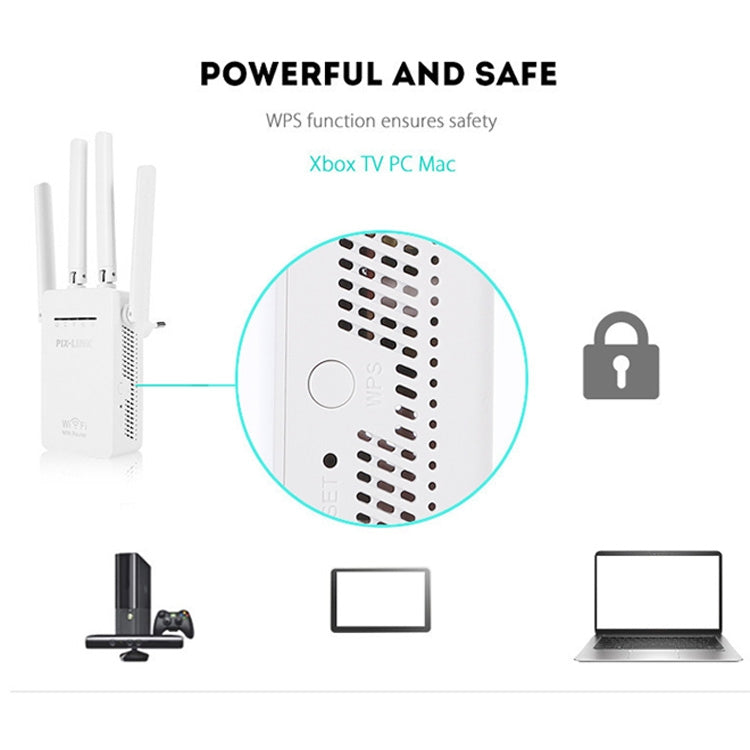 PIX-LINK LV-WR09 300Mbps WiFi Range Extender Repeater Mini Router(EU Plug) - Wireless Routers by buy2fix | Online Shopping UK | buy2fix