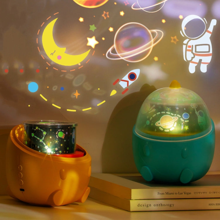 CX-12 Little Dinosaur Starry Sky Light USB Music Box Night Light LED Dream Rotating Projection Lamp(Yellow) - Projection Lamp by buy2fix | Online Shopping UK | buy2fix