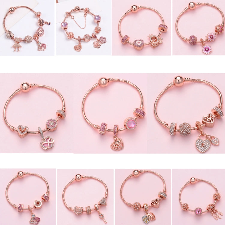 SL125 19cm Women Rose Gold Beaded Bracelet - Bracelets by buy2fix | Online Shopping UK | buy2fix