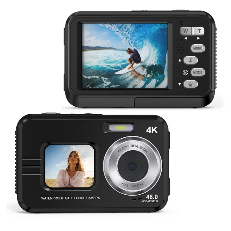 WDC901 3.5m Waterproof 48MP HD Dual Screen Outdoor Sports Digital Camera AU Plug(Black) - Children Cameras by buy2fix | Online Shopping UK | buy2fix