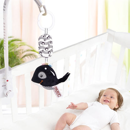 TOLOLO T168231-4 Newborn Bed Bell Early Education Toy Visually Inspires Black And White Wind Chimes Baby Bed Hanging(4A Whale) - Baby Toys by buy2fix | Online Shopping UK | buy2fix