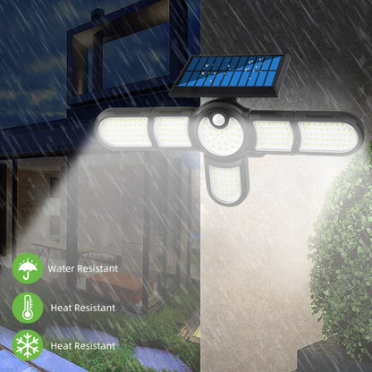 Garden Solar Wall Light Outdoor Waterproof Lawn Light Landscape Corridor Small Street Light, Spec: 4-Head 150 LED - Solar Lights by buy2fix | Online Shopping UK | buy2fix